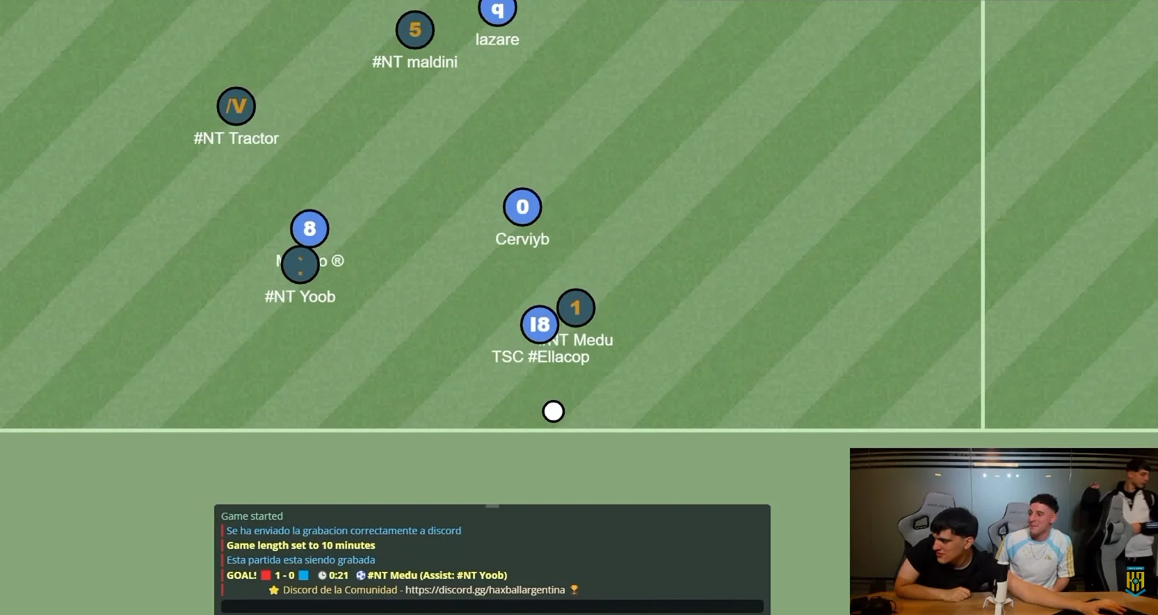 Visual de HaxBall em campo